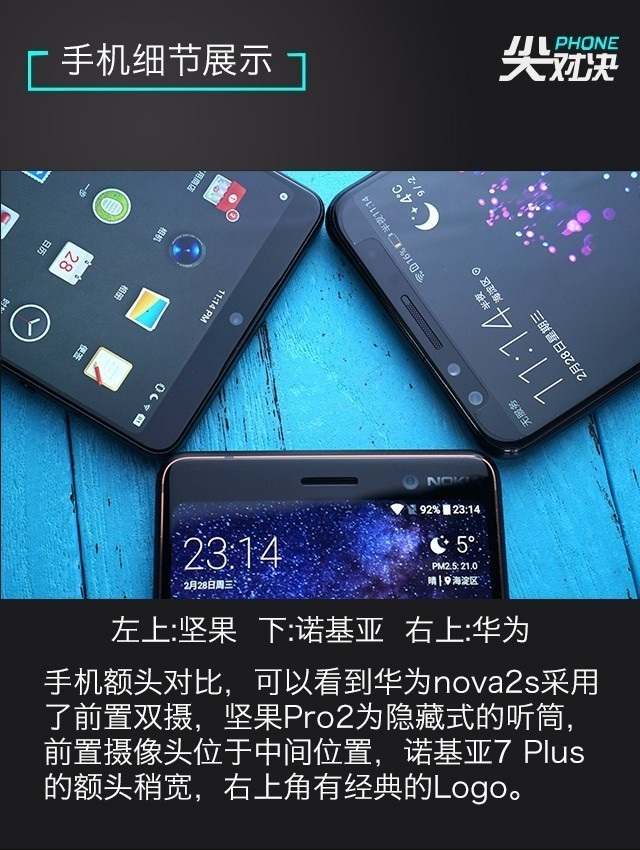 全面屏對(duì)決 諾基亞7 Plus、堅(jiān)果Pro2、華為Nova2s比照評(píng)測(cè)