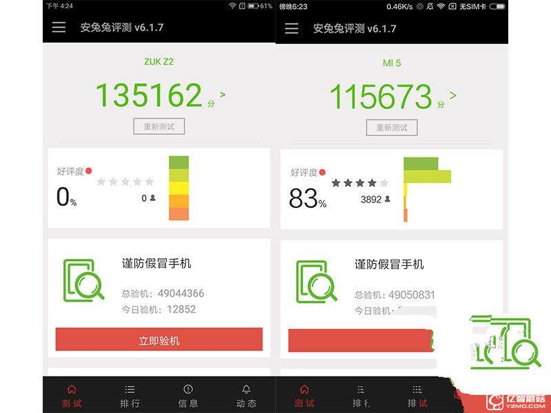 聯(lián)想ZUK Z2小米5比照評測