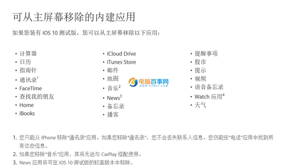 晉級(jí)iOS 10之后：這23款iPhone內(nèi)置使用都能刪去