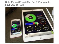 蘋果iPhone SE和9.7寸iPad Pro均搭載2GB內(nèi)存